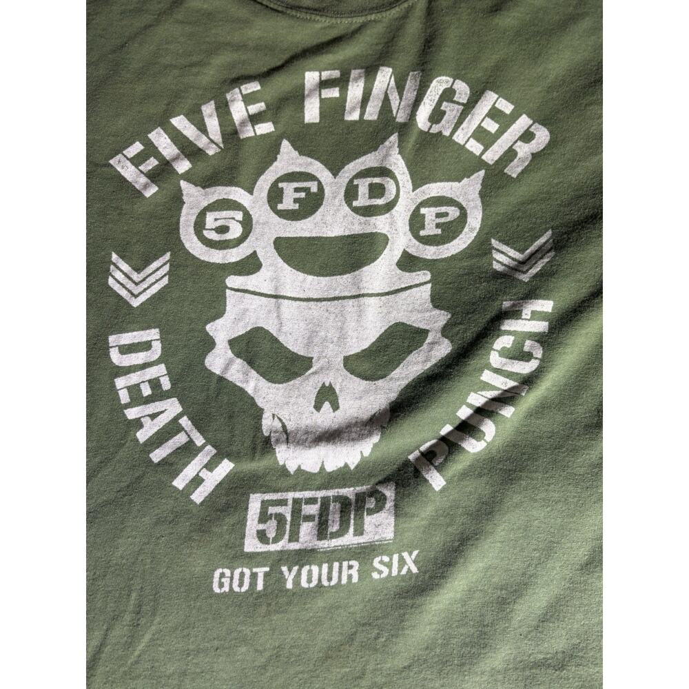 Men's Short Sleeve Green Five Finger Death Punch T-Shirt - Picture 3 of 9